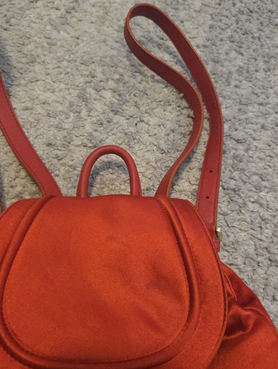 Diane von Furstenberg DVF Orange Satin Mini Backpack Vintage Aesthetic Rucksack main image 6
